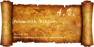 Adamcsik Viktor névjegykártya